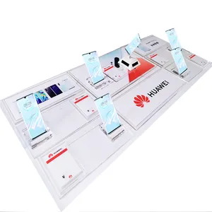 Support de plateau d'affichage de téléphone portable en acrylique, ensemble de support de comptoir de téléphone portable