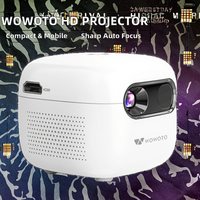 WOWOTO Projecteur LED compact et intelligent HD Android 13 Vidéo cinéma mobile interactif pour tablette pour usage extérieur