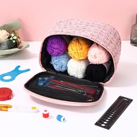 Kit de crochet portable personnalisé avec logo OEM pour débutants, avec fils doux, crochets, aiguilles à tricoter, ensemble de cadeaux artisanaux DIY, vente en gros