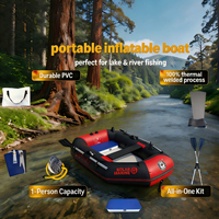Rafts gonflables individuels, bateaux à rames de pêche avec pompe à air 12V, bateau pneumatique pliable et portable, procédé sans colle, résistant aux UV et aux rayons du soleil