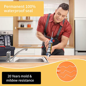 Mastic <span class=keywords><strong>silicone</strong></span> <span class=keywords><strong>sanitaire</strong></span> pour cuisine et salle de bain <span class=keywords><strong>Blanc</strong></span> 300 Ml Acétoxy <span class=keywords><strong>Silicone</strong></span> Mastic gomme - Product Image 3