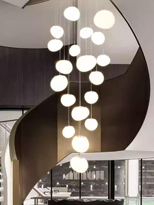 Lustres ovales de style <span class=keywords><strong>Foscarini</strong></span> italien, luminaires suspendus LED en forme de galets pour villa à double hauteur, plafond haut - Product Image 3