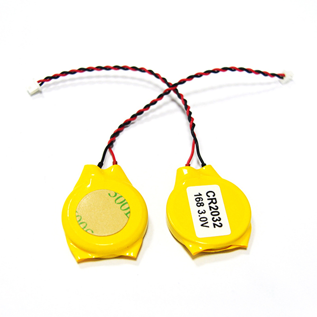 2pcs CR2032 2032 Battery Wire 2pin Laptop Motherboard BIOS CMOS Battery With Wire Disassemble Battery Accessories& Parts