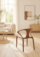 Chaise de salle à manger vintage en bois massif de noyer de style chinois avec accoudoirs en bois pour la maison, le restaurant ou la salle de thé