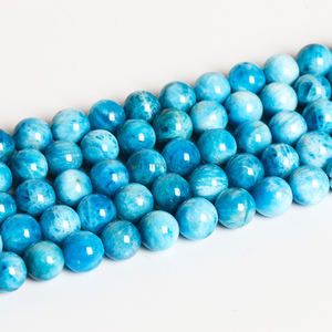Perle Distanziatrici Sciolte Rotonde in <span class=keywords><strong>Pietra</strong></span> di <span class=keywords><strong>Apatite</strong></span> Colore Larimar Naturale da 6/8/10mm JD per Creazione di Gioielli e Braccialetti Fai da Te - Product Image 4