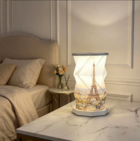Lampe de chevet rechargeable personnalisée, lanternes en papier pliables décoratives pour la maison avec lumière d'ambiance, veilleuse pour chambre à coucher