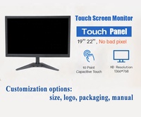 Moniteur à écran plat AG 22 pouces LED Moniteur USB à écran tactile capacitif