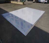 Plancher de danse brillant pour mariage, panneaux blancs 4x4 pieds, système de fixation par clips