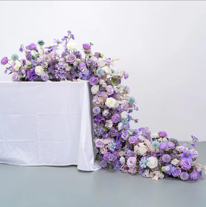 Flores artificiales de fila larga púrpura para mesa de boda, sala de conferencias y exposiciones, escaparate, accesible transfronterizo - Product Image 2