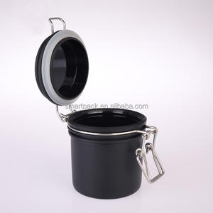 Pot <span class=keywords><strong>Kilner</strong></span> en plastique PET de haute qualité 200ml noir cosmétiques soins de la peau Gel Lotion emballage Clip Top Jar - Product Image 1