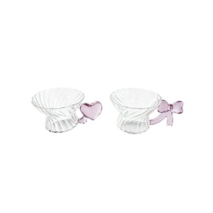 Set di Tazze da <span class=keywords><strong>Caffè</strong></span> Latte a Forma di <span class=keywords><strong>Cuore</strong></span>, Bicchieri in Vetro per Casa, Tazze Creative per Coppie, Bicchieri d'Acqua di Alta Qualità - Product Image 5