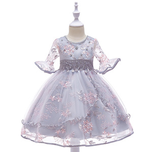 Le Ragazze Del Merletto Ricamato di Fiori <span class=keywords><strong>da</strong></span> Sposa Della Principessa Battesimo Del <span class=keywords><strong>Vestito</strong></span> a Maniche Lunghe Formale Abiti <span class=keywords><strong>da</strong></span> Festa <span class=keywords><strong>per</strong></span> Il Bambino Del Bambino Della Ragazza - Product Image 4