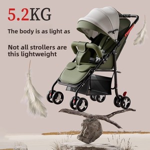 Cochecito de Bebé Ligero Plegable de 4 Ruedas con Plegado de un Clic, Reclinable en Posición Sentada y Acostada, Sistema de Viaje para Niños de 0 a 3 Años - Product Image 2