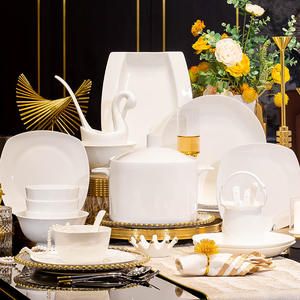 Plato blanco puro minimalista, vajilla de cerámica con esmalte casero, plato de pescado con fideos de arroz, plato de cena, venta al por mayor opcional - Product Image 3