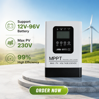 Intelligenter MPPT Solar-Laderegler 30A 60A 120A 230V Regler für PV-Module Lithium LiFePO4 Batterien LCD Beleuchtungssteuerung