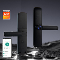 Serrure de porte intelligente Wi-Fi Tuya APP 5050 à mortaise avec empreinte digitale, mot de passe et carte RFID pour porte en aluminium, alliage d'aluminium, maison et appartement