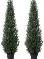 Cyprès artificiel en plastique de 1,5 m résistant aux UV, plante topiaire en pot pour intérieur et extérieur, idéal pour les remises de diplômes, le Nouvel An, les mariages et Noël
