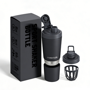 Bouteille <span class=keywords><strong>shaker</strong></span> sport isotherme Everich 18/8 en acier inoxydable 500 ml, anti-fuite, avec boule mélangeuse, logo personnalisé - Product Image 1