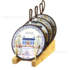Posavasos de Cerámica Tian Tian Hong de 16 cm, Redondo, con Patrón Rural, Impresión por Transferencia Térmica, para Uso Doméstico, Promocional - Product Image 1