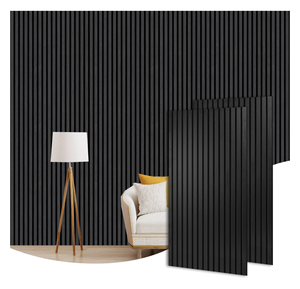 Panneau acoustique décoratif akupanel panneaux acoustiques en polyester à lattes en bois de chêne <span class=keywords><strong>noir</strong></span> pour décoration murale intérieure - Product Image 1