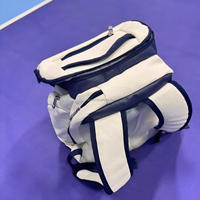 Sac de sport unisexe en PU résistant à l'eau pour pickleball avec compartiment à chaussures, idéal pour l'entraînement, motif uni, pour adultes, avec emplacement pour raquettes