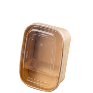 Hình chữ nhật giấy dùng một lần bát cho salad, mì & Trái Cây-thân thiện với môi <span class=keywords><strong>container</strong></span> thực phẩm - Product Image 3