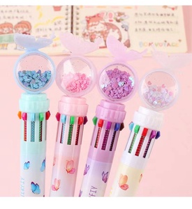 Ins bướm sequin mười màu bút bi, đầy màu sắc graffiti tay sổ cái bút dầu dựa bút - Product Image 6