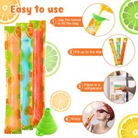 Emballage biodégradable personnalisé imprimé de tubes en plastique Pop Emballage de sacs jetables pour moules à glace Popsicle