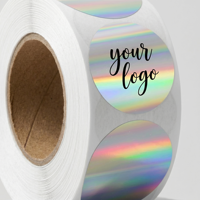 Autocollant holographique en PVC personnalisé, effet 3D, anti-contrefaçon, OEM disponible, autocollant adhésif holographique laser, emballage écologique pour la marque