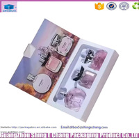 Boîte cadeau rigide de luxe pour parfum, style livre, avec fermeture magnétique à clapet, insert en mousse, emballage pour parfum 30 ml, boîte cadeau pour parfum féminin