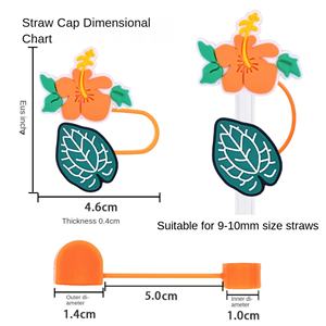 Accessoires de bar décoratifs de haute qualité en PVC, caoutchouc souple et silicone, de la série Plantes Tropicales, en forme de chapeau de paille, couvre-paille anti-poussière - Product Image 2