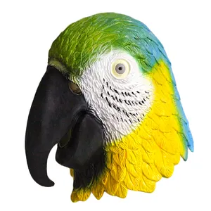 Забавная латексная Полнолицевая маска для животных, костюм ара, латексная маска для попугаев