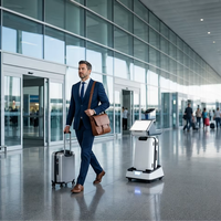 Chariot à bagages autonome Ruike AFAILC avec suivi IA et écran tactile LCD multimédia