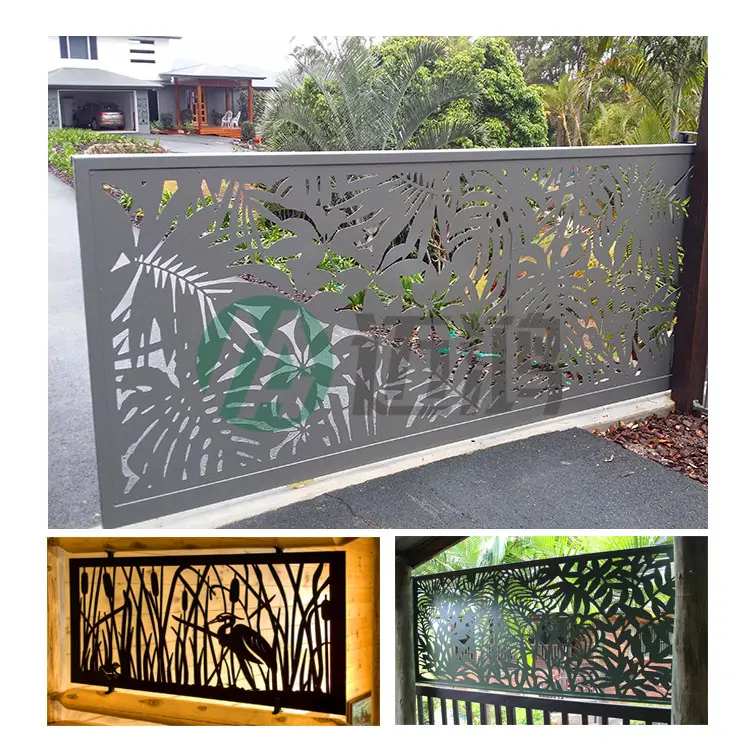 Dekoratif lazer kesim Metal duvar dekoru paneli ve balkon korkuluğu ve bahçe ekranı