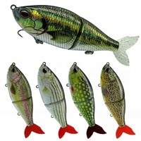 Leurre en plastique dur 2 sections Glide Bait Rattled Soft Tail Slow Sinking Swimbait Suspending Fishing Jointed Lure
