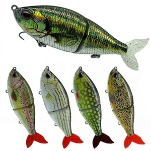 Hard Plastic Lure 2 Sections Glide Bait Rattled Soft Tail Slow Sinking Swimbait Suspending Fishing Jointed Lure