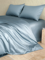 Reine taille 3 pièces 300TC housse de couette ensemble solide lisse couette fermeture à glissière coin liens respirant literie pour la maison hôtel