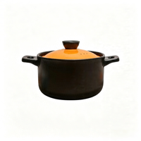 Casserole en céramique avec couvercle, compatible gaz, résistante aux hautes températures, antiadhésive, passe au lave-vaisselle, légère, pour cuisson sur flamme nue, ensemble d'ustensiles de cuisine