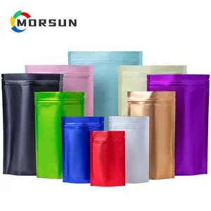 MorSun zählt 9 bunte, geruchs neutrale Stand-Up-Taschen Wieder versch ließbarer Mylar-Aluminium folien beutel