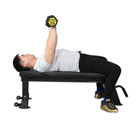 Banc de musculation plat robuste en acier épaissi avec support triangulaire pour stabilité accrue, idéal pour la salle de sport commerciale, entraînement quotidien, noir, 600 kg