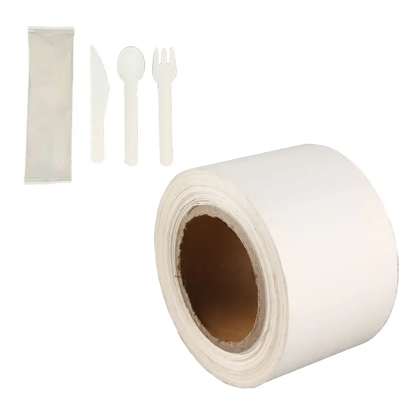 kraft paper sheets white coated for cutlery set spoon fork knife packaging