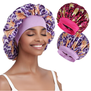 SOLPOP Vente en gros Bonnet de nuit personnalisé à imprimé léopard Doux et confortable Bonnet pour cheveux pour femmes - Product Image 1