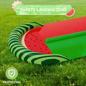 Watermelon-themed Dual Lane Water <b>Slide</b> with 2 Bodyboards and Sprinklers - Product Image 2