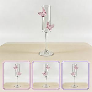 Copas de Champán de 7oz Adornadas con Mariposas, Copas de Vino Transparentes en Oferta, Precio Bajo, Cristalería de Alta Calidad - Product Image 4