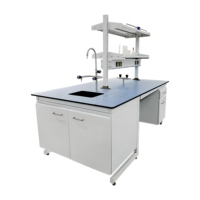 Table de laboratoire électronique robuste avec plateau stratifié pour équipement de test et de mesure scolaire et hospitalier