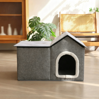 Lit pour chat pliable confortable à double usage toutes saisons avec éponge pour balcon, maison pour animaux de compagnie