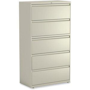 Alera 5-Drawer Lateral <b>File</b> Cabinet Putty 36\" X 18.63\" X 67.63\" Legal/Letter/<b>A4</b>/A5-Size <b>File</b> Drawers - Product Image 2