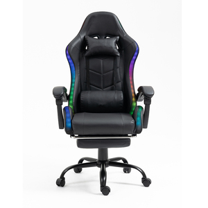Échantillon Gratuit - <span class=keywords><strong>Fauteuil</strong></span> de Bureau Ergonomique <span class=keywords><strong>avec</strong></span> Éclairage LED, Chaise Gaming PC RGB <span class=keywords><strong>avec</strong></span> Haut-parleurs et <span class=keywords><strong>Repose</strong></span>-pieds - Product Image 4