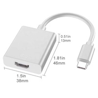 Câble vidéo adaptateur USB-C vers HDTV 4K 60Hz, convertisseur d'affichage 4K60Hz pour ordinateur portable, PC, projecteur