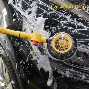Cepillo de lavado de coches de 360 °, pistola de lavado a presión automática, Kit de cepillo de lavado de coches giratorio de espuma con fregona de <span class=keywords><strong>limpieza</strong></span> de coche de mango largo - Product Image 1